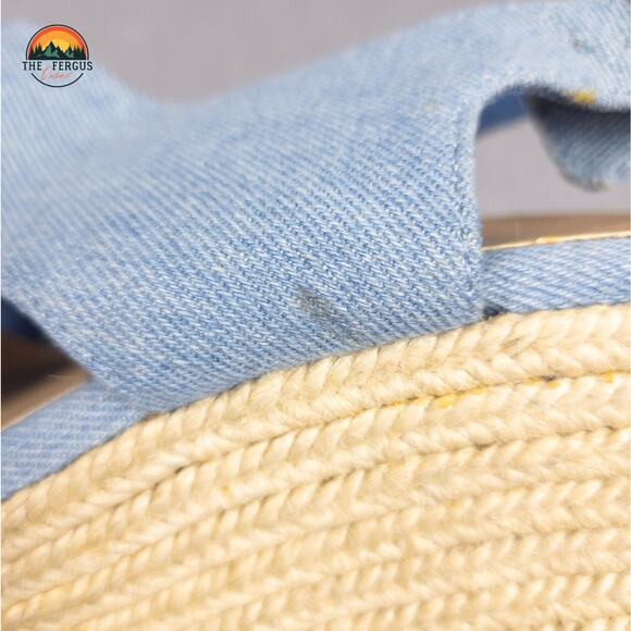 NWT American Eagle Wedges Espadrille Heels Denim Canvas Ankle Strap Women's 8 - Picture 10 of 11